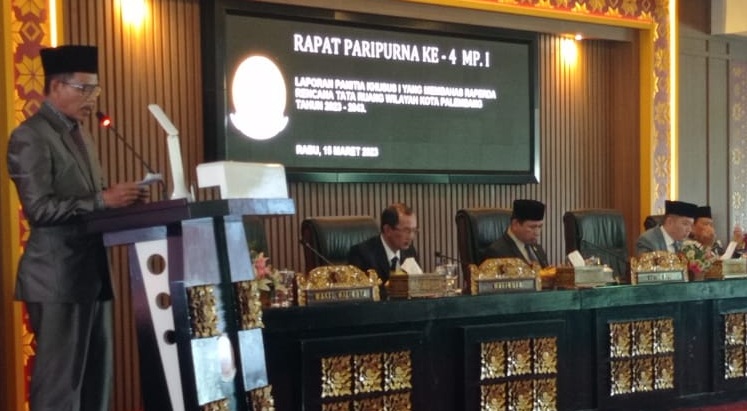 DPRD Palembang Gelar Paripurna ke-4 MP I Tahun 2023 Dengan Agenda Laporan Panitia Khusus I Raperda RTRW 2023 – 2043