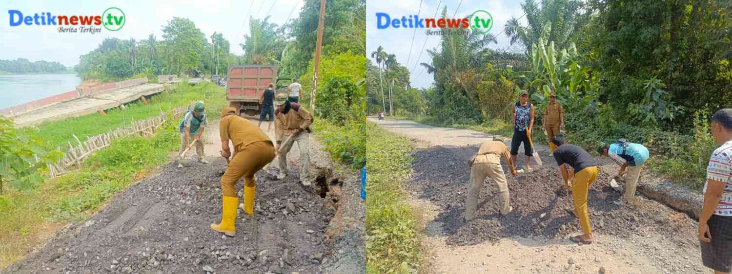 Camat Turun Langsung Perbaikan Jalan Poros, Jadi Fokus Utama Pemerintah Kecamatan Sungai Rotan Tahun 2025