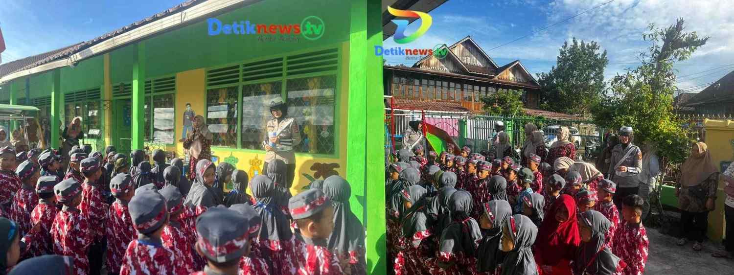 Tumbuhkan Cinta Tertib Lalu Lintas Sejak Dini, Satlantas Sentuh Hati Anak Usia Dini Pada Ops Patuh Musi 2025