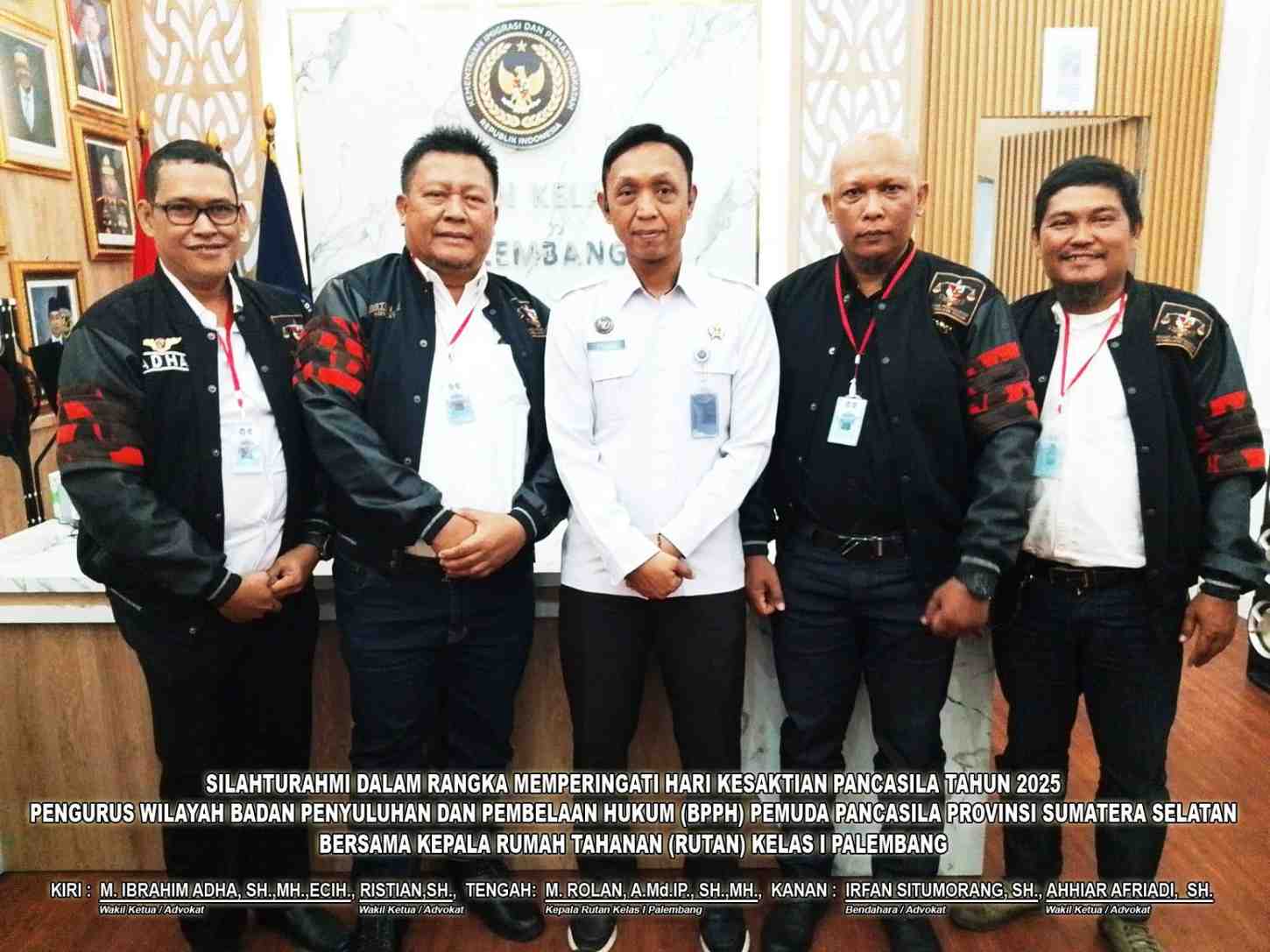 BPPH Pemuda Pancasila Sumsel Bersilaturahmi ke Rutan Kelas I Palembang dalam Rangka Peringati Hari Kesaktian Pancasila