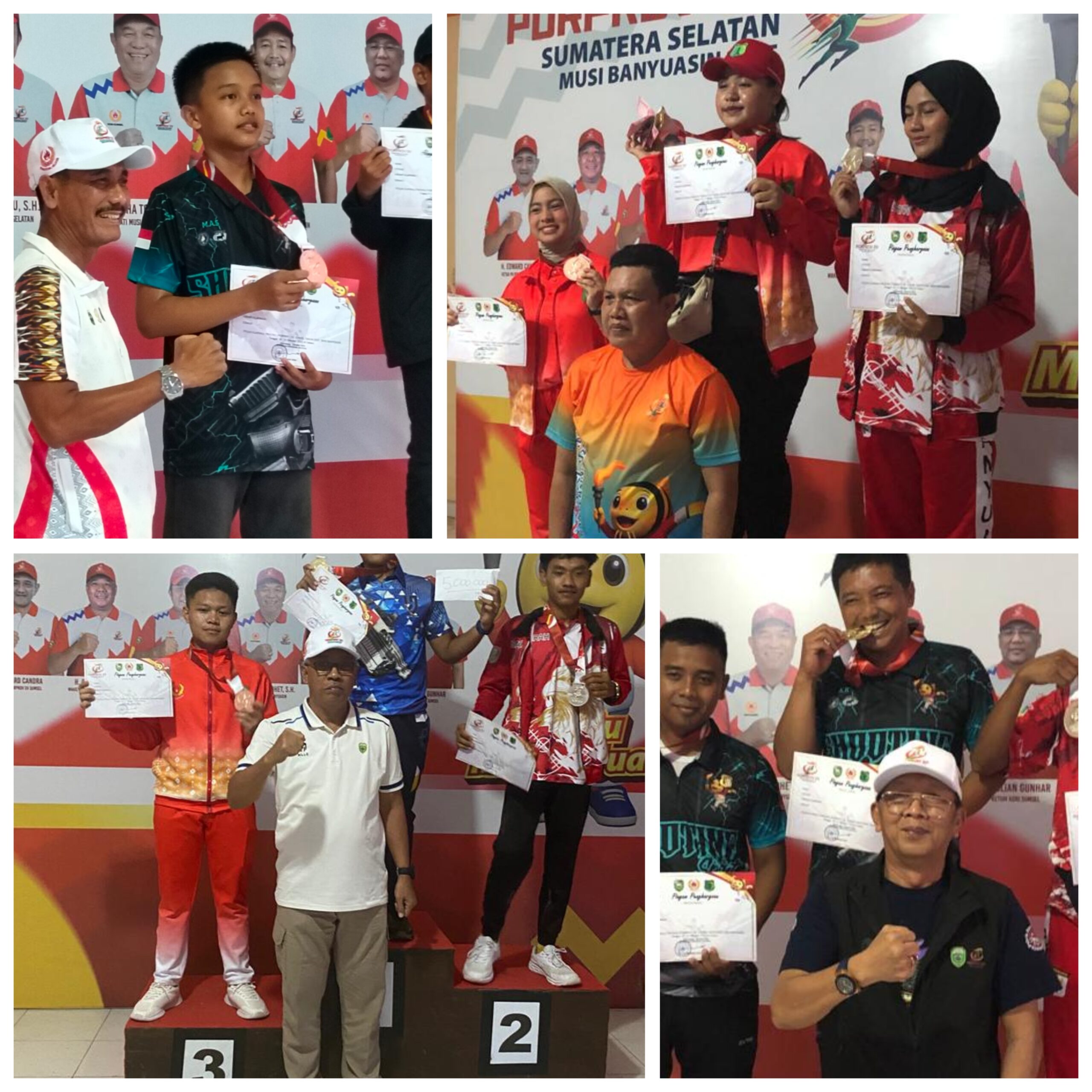 Pengurus KONI Sumsel Pantau dan Berikan Medali di Cabang Menembak Porprov XV Muba