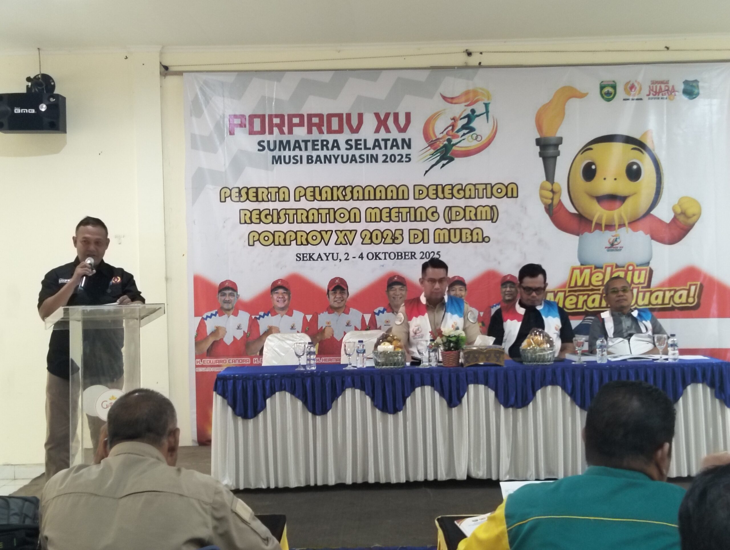 KONI Sumsel Gelar Delegation Registration Meeting (DRM) Porprov XV di Muba, Momentum Sinergi dan Optimalisasi Potensi Daerah
