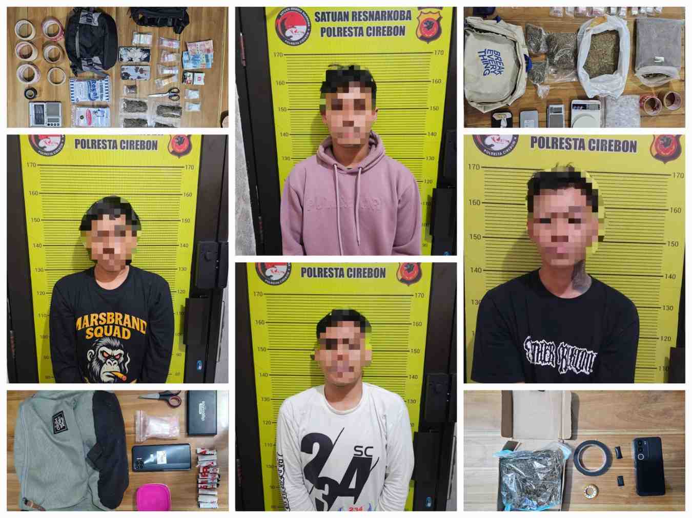 Polresta Cirebon Ungkap 4 Kasus Narkoba dan Amankan 4 Tersangka
