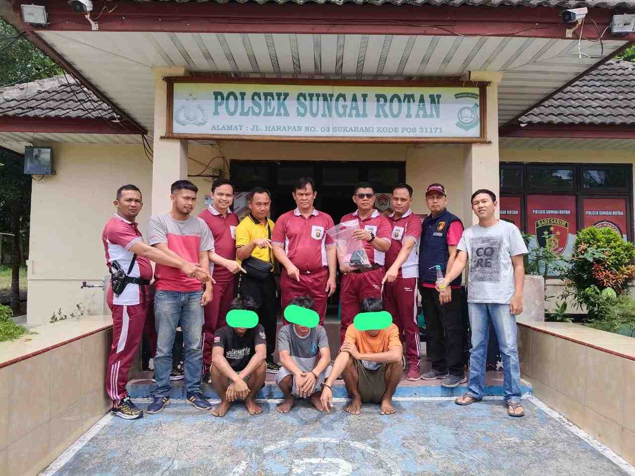 3 Orang Terduga Penyalahgunaan Sabu Diamankan Polsek Sungai Rotan