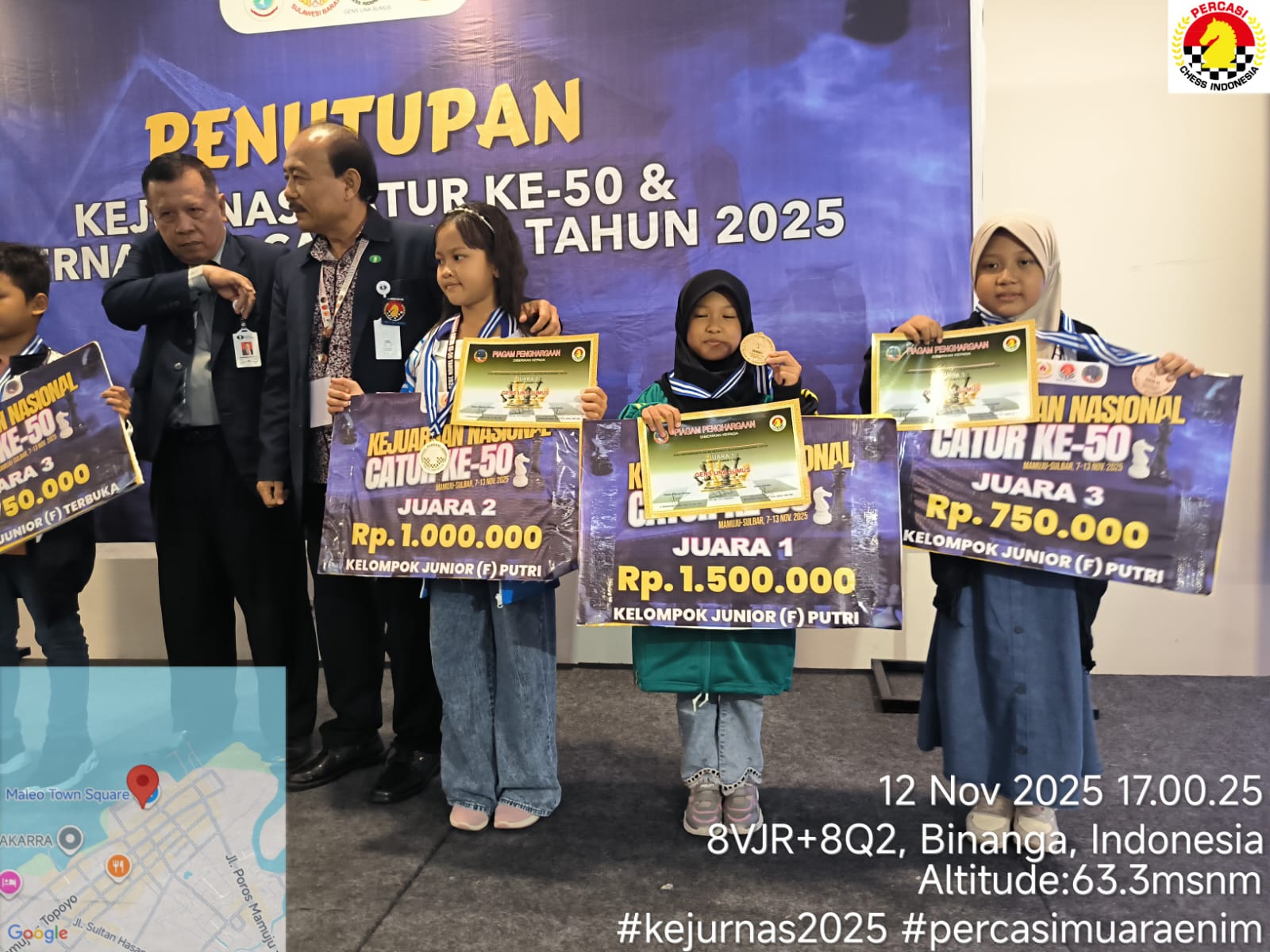 Kerikil Tajam dari Sumsel: Nurani Istiqomah Sabet Juara 1 Kejurnas Catur ke-50 di Mamuju