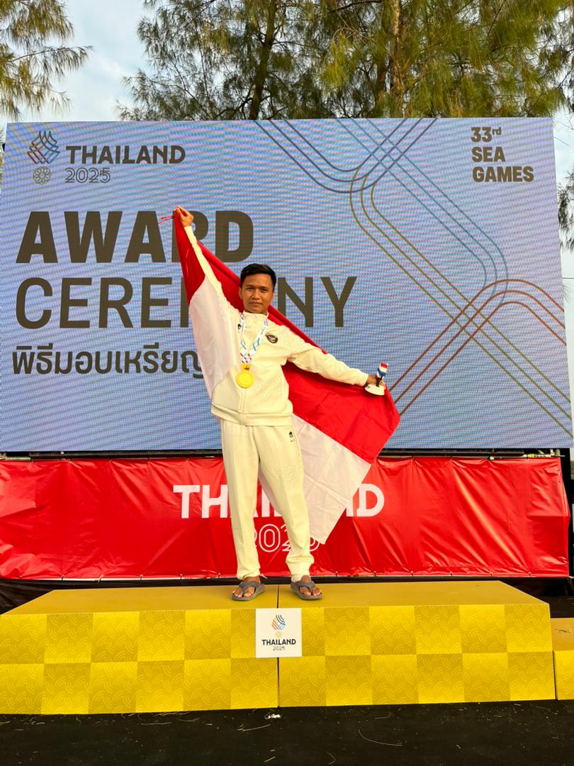 INDRA HADINATA, ATHLET SKI AIR SUMSSEL, MERAIH MEDALI EMAS SEA GAMES BANGKOK 2025