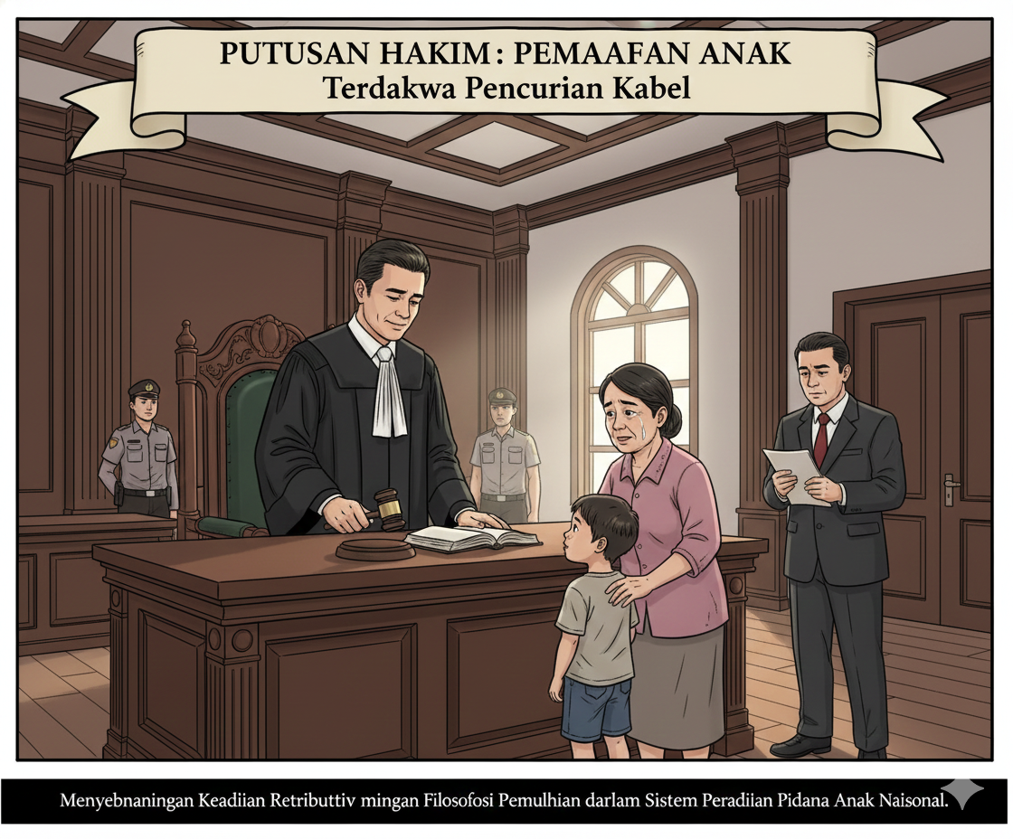 Hakim Vonis Pemaafan kepada Anak Terdakwa Pencurian Kabel: Menyeimbangkan Keadilan Retributif dengan Filosofi Pemulihan dalam Sistem Peradilan Pidana Anak Nasional