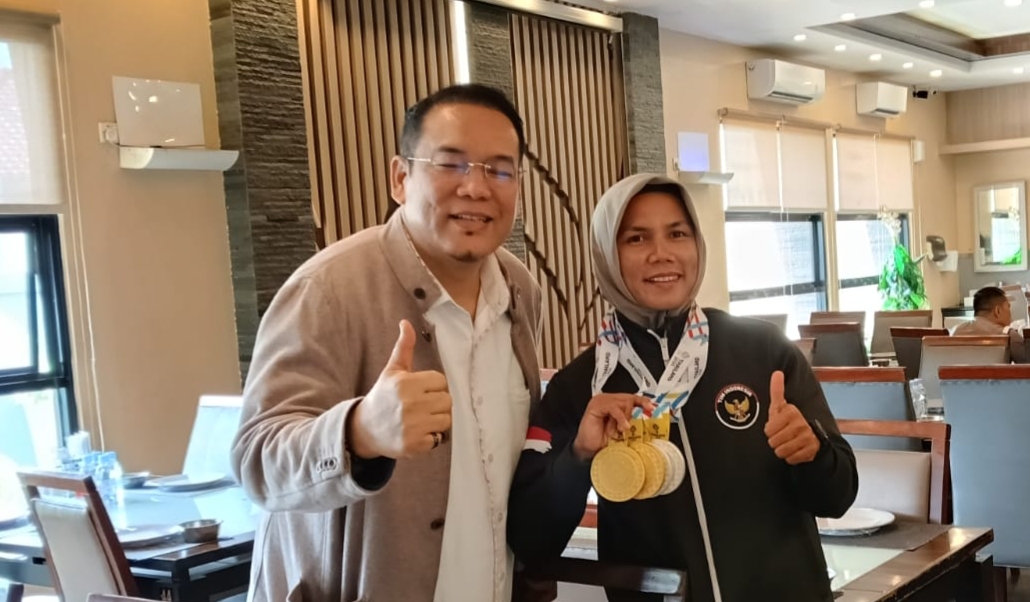 MARYATI ATHLET DAYUNG SUMSSEL TERIMA TALI ASIH DARI KONI SUMSEL, PRESTASI EMAS SEA GAMES 2025 THAILAND DIAPRESIASI