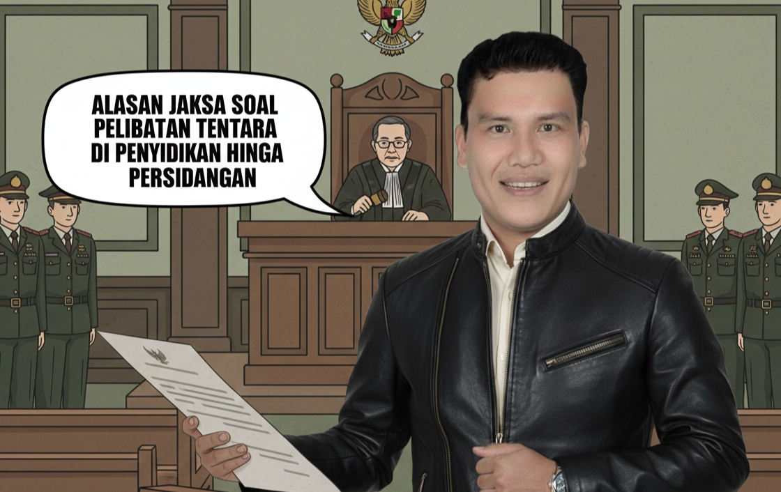 PELIBATAN TNI DALAM PENYIDIKAN HINGGA PERSIDANGAN – REFLEKSI ATAS TANGGAPAN JAKSA DARI SUDUT PANDANG HUKUM DAN STRATEGI KEAMANAN