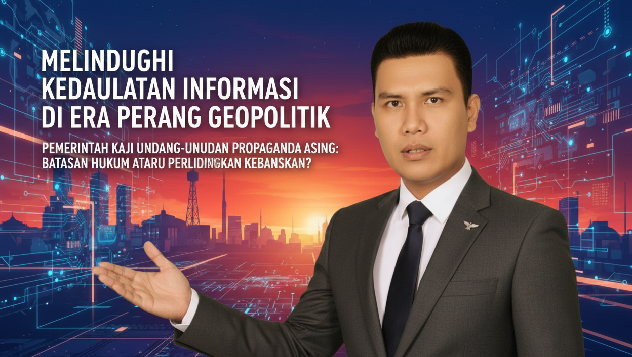 “Melindungi Kedaulatan Informasi di Era Perang Geopolitik – Pemerintah Kaji Undang-Undang Propaganda Asing: Batasan Hukum atau Perlindungan Kebangsaan?”