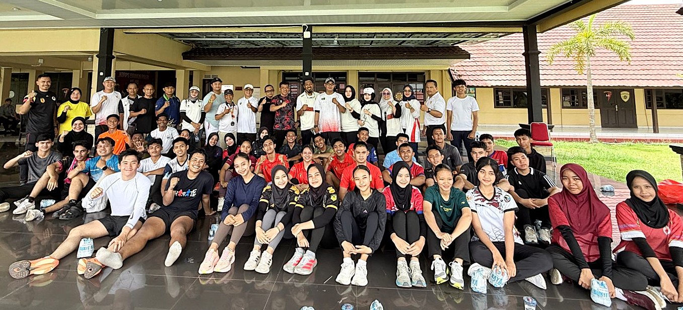 KONI Sumsel Pantau Tes Fisik Atlet Karate FORKI di Mako Brimob