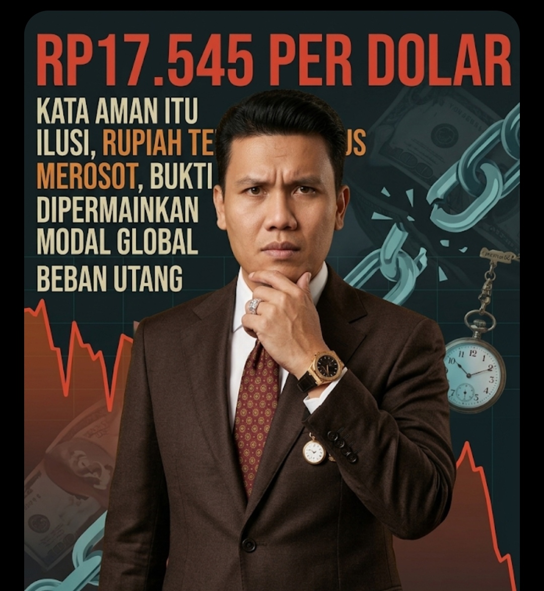 RP17.545 PER DOLAR: KATA AMAN ITU ILUSI, RUPIAH TERUS MEROSOT, BUKTI KITA DIPERMAINKAN MODAL GLOBAL DAN TERJEBAK BEBAN UTANG