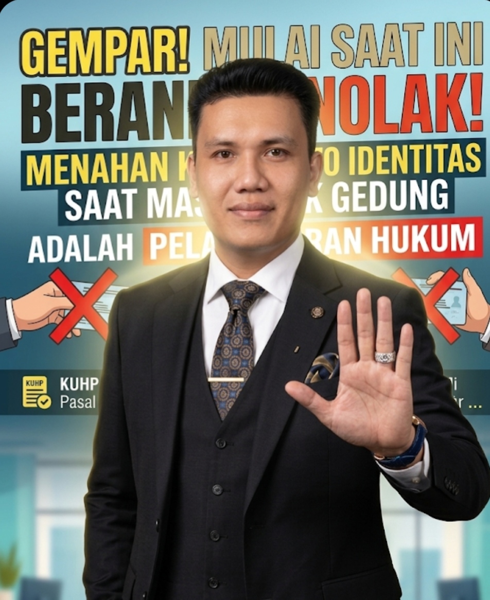 GEMPAR! MULAI HARI INI BERANI MENOLAK! MENAHAN KTP & MEMFOTO IDENTITAS SAAT MASUK GEDUNG ADALAH PELANGGARAN HUKUM