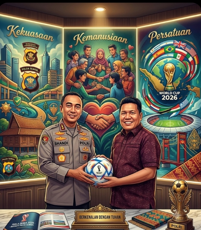 Antara Kekuasaan, Kemanusiaan, dan Persatuan: Makna Filosofis di Balik Nobar Piala Dunia 2026 Inisiatif Polda Sumatera Selatan