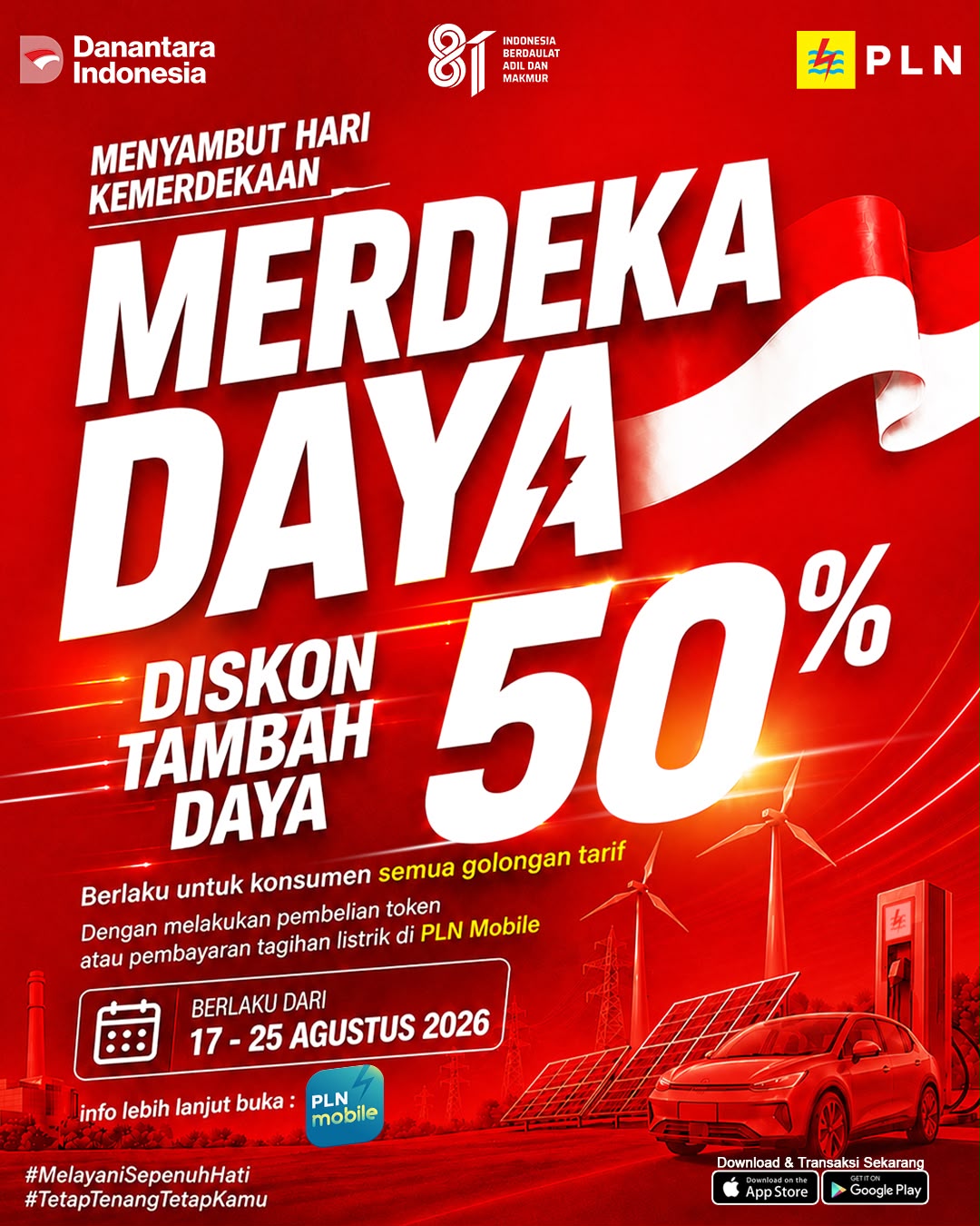PLN Beri Diskon 50% Tambah Daya Spesial Kemerdekaan RI