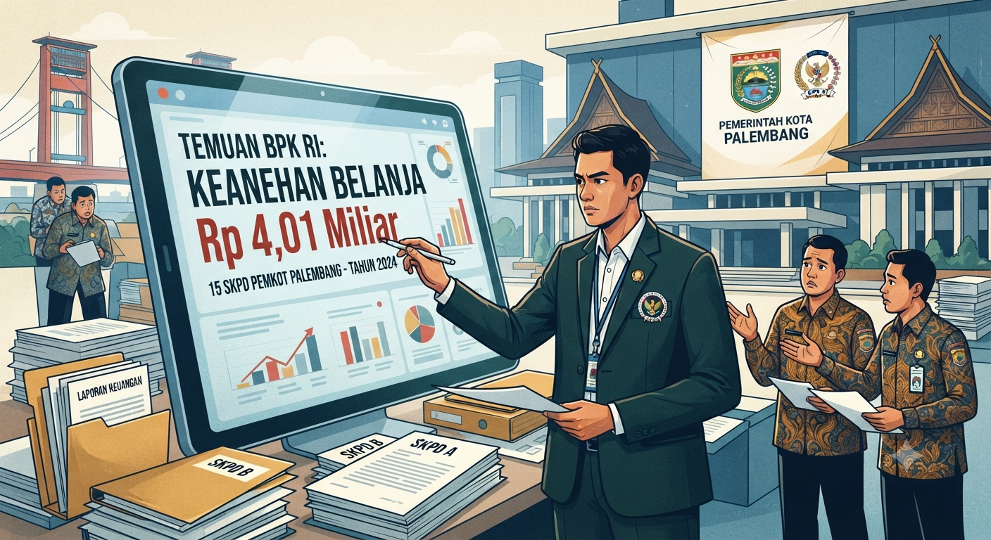 BPK Temukan Keanehan Belanja Rp4,01 Miliar di 15 SKPD Pemkot Palembang 2024